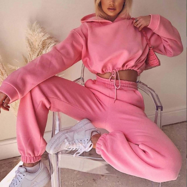 Jogging Suits For Women 2 Piece Sweatsuits Tracksuits Sexy Long Sleeve HoodieCasual Fitness Sportswear.