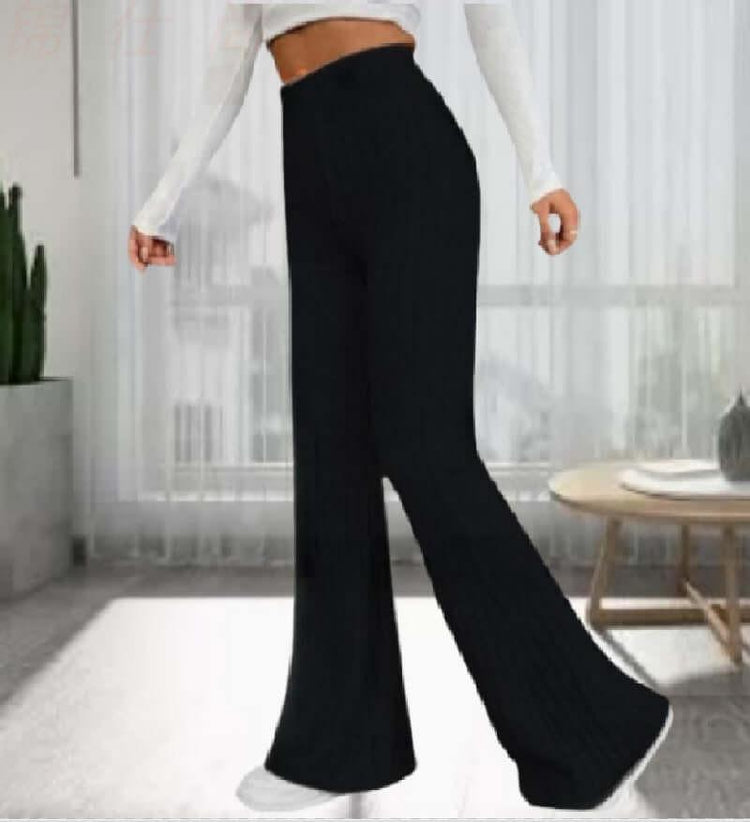 Spring Fashion Elegant Stretch Slim Fit Nude Feel Bell-bottom Pants.