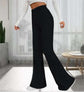 Spring Fashion Elegant Stretch Slim Fit Nude Feel Bell-bottom Pants.