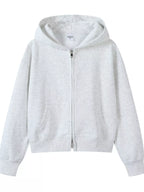 Plus size zip-up hoodie designed for comfort and style, perfect for casual wear and layering