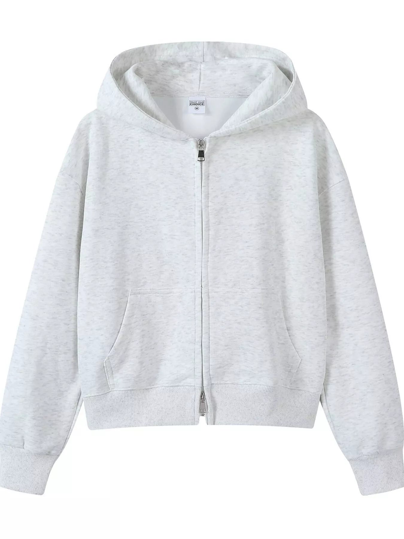 Plus size zip-up hoodie designed for comfort and style, perfect for casual wear and layering