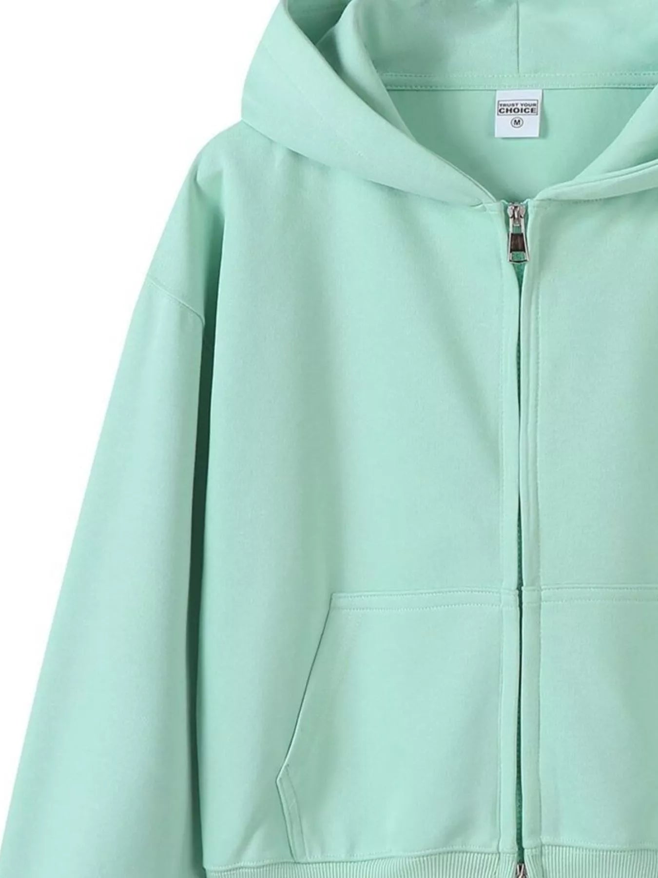 Plus size zip-up hoodie designed for comfort and style, perfect for casual wear and layering