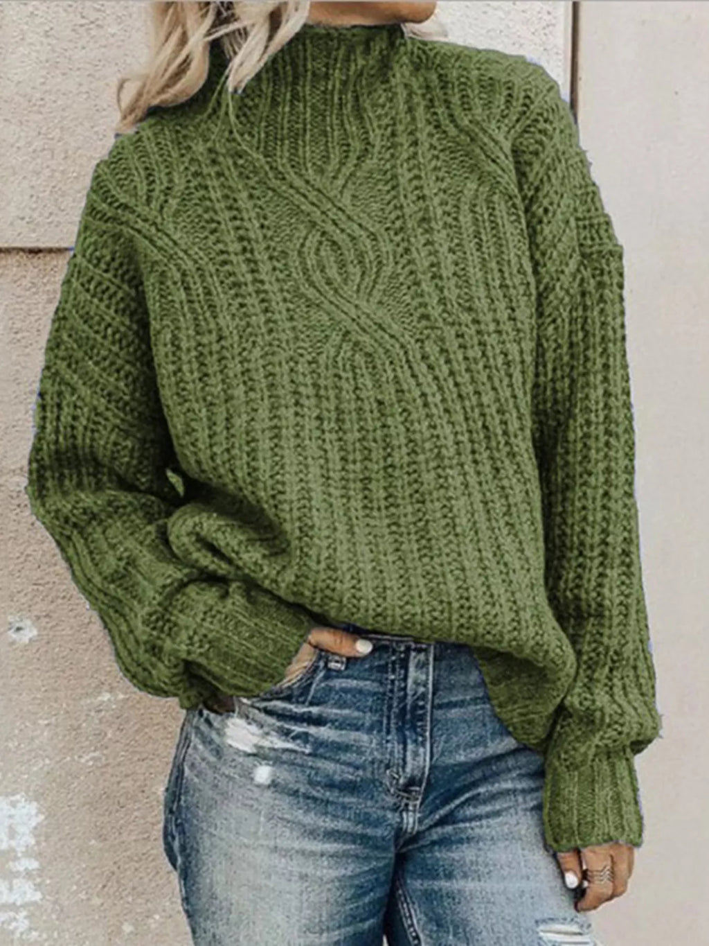 Stylish plus size turtleneck sweater offering warmth and comfort for elegant winter fashion
