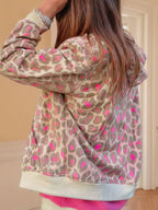 Leopard Print Zip-Up Hoodie.