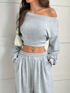 Elegant plus size crop tops paired with wide leg pants for a stylish and comfortable fashion statement.