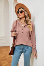 Half-Button Dropped Shoulder Hoodie.