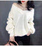 Winter Sweater Women Warm Oversized Pullovers Oversized Sweater Autumn V Neck White Pullover Sweaters And Pullovers For Women Pullover.