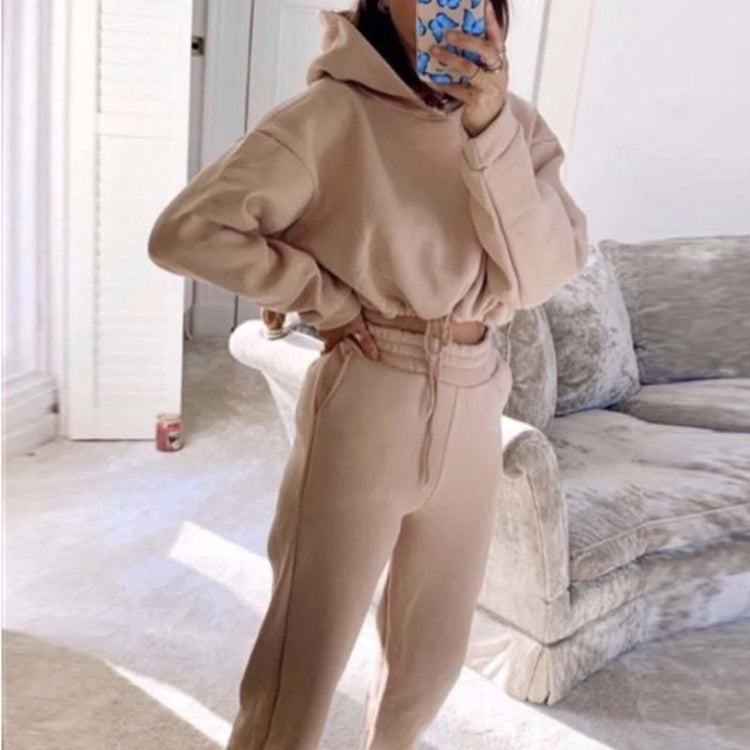 Jogging Suits For Women 2 Piece Sweatsuits Tracksuits Sexy Long Sleeve HoodieCasual Fitness Sportswear.