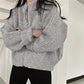All-Match Retro Gray Lazy Cardigan Sweater Coat.