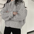 All-Match Retro Gray Lazy Cardigan Sweater Coat.