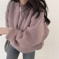 All-Match Retro Gray Lazy Cardigan Sweater Coat.