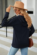 Cable-Knit Long Sleeve Hoodie.