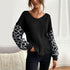 Leopard Knit Round Neck Pullover.