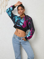 Tie-Dye Lace-Up Hoodie.