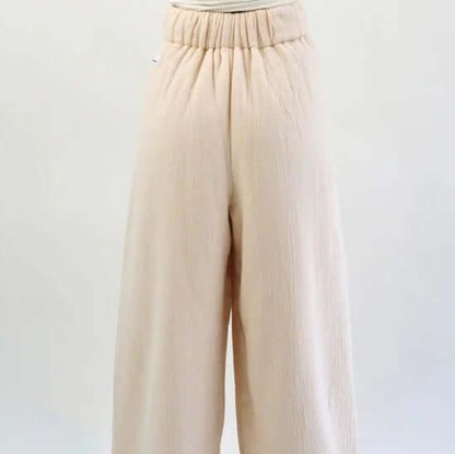Large Size Summer Silk Ice Wide Leg Pants Women&