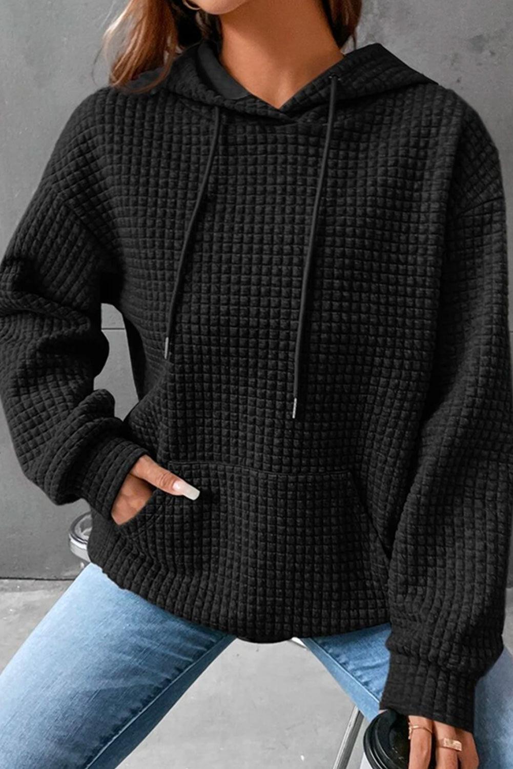 Dropped Shoulder Pocketed Hoodie.