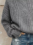 Stylish plus size turtleneck sweater offering warmth and comfort for elegant winter fashion