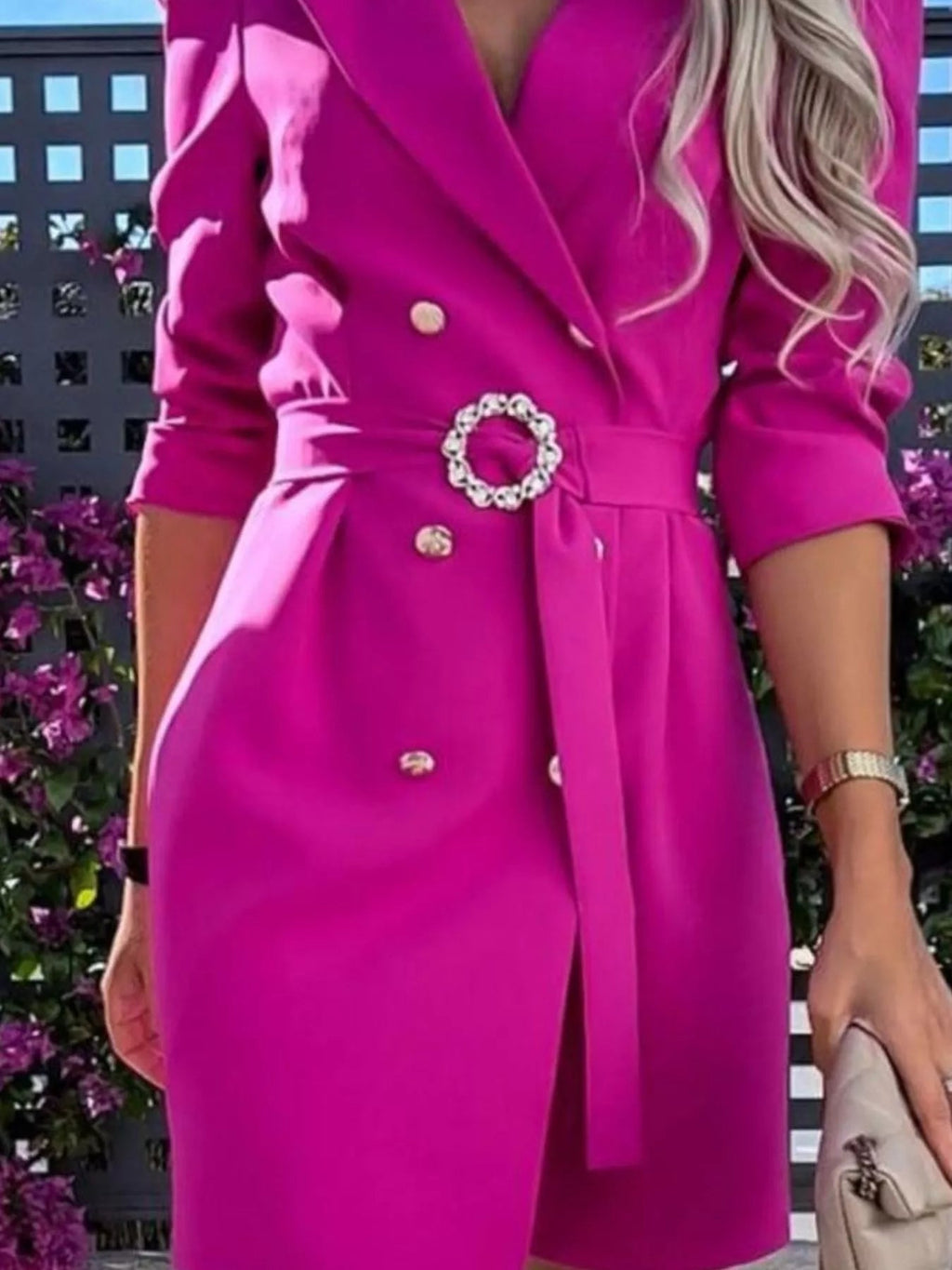 Belted blazer dress, stylish blazer for women, elegant belted outerwear