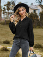 Cable-Knit Dropped Shoulder Hoodie.