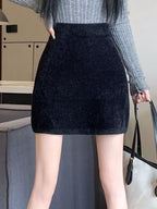 Elegant comfort plush mini skirt for stylish and cozy wear, perfect for versatile fashion.