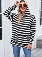 Striped Dropped Shoulder Hoodie.