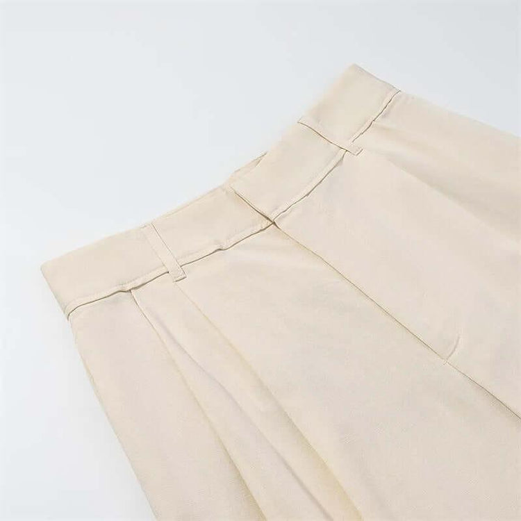 High Waist Wide Leg Draping Pleated Trousers.