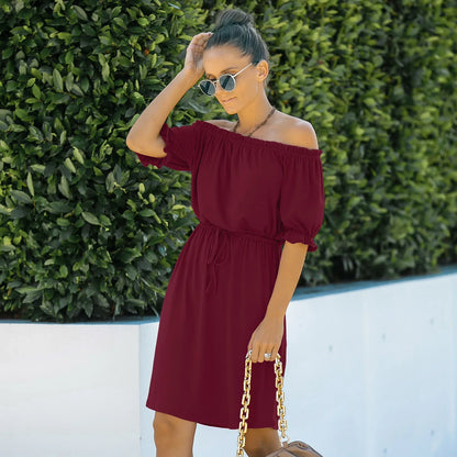Women's One Shoulder European And American Dress Women