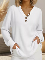 Plus size waffle knit sweater offering comfort and style for all body types, perfect for casual wear.