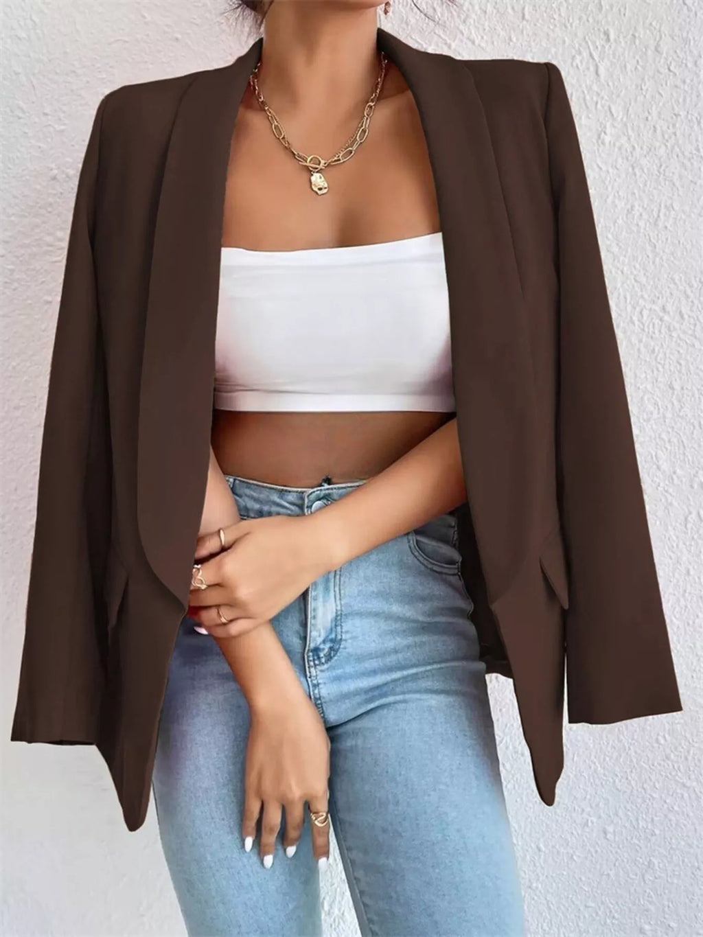 Elegant plus size casual blazer perfect for professional and stylish everyday wear