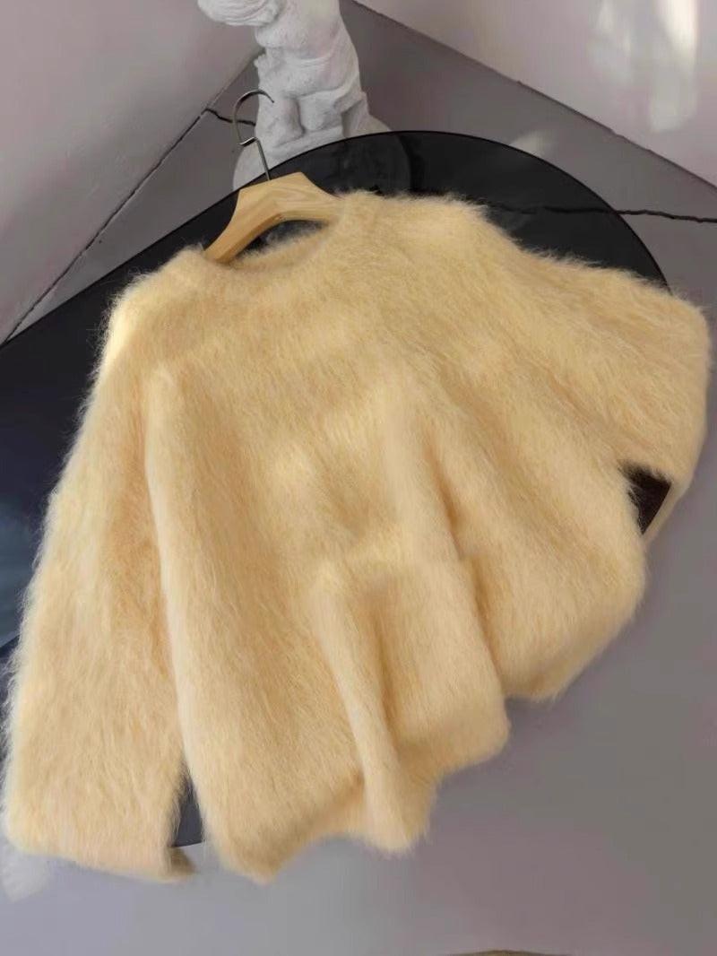 Luxurious mink fur pullover sweater showcasing premium softness and elegant winter style for fashion enthusiasts