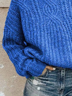 Stylish plus size turtleneck sweater offering warmth and comfort for elegant winter fashion