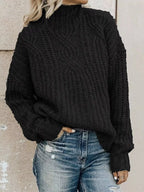 Stylish plus size turtleneck sweater offering warmth and comfort for elegant winter fashion