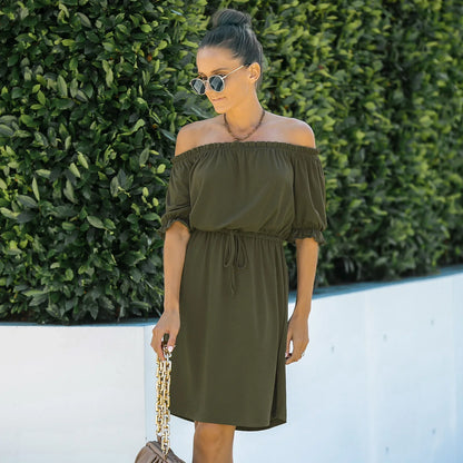 Women's One Shoulder European And American Dress Women
