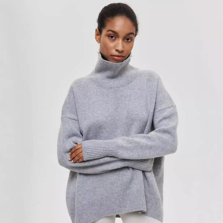 Winter Turtleneck Sweater Ins Solid Color Long Sleeve Pullover Top Women&