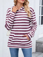 Striped Dropped Shoulder Hoodie.