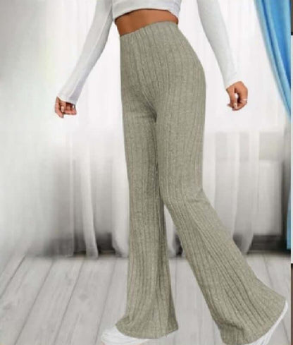 Spring Fashion Elegant Stretch Slim Fit Nude Feel Bell-bottom Pants.