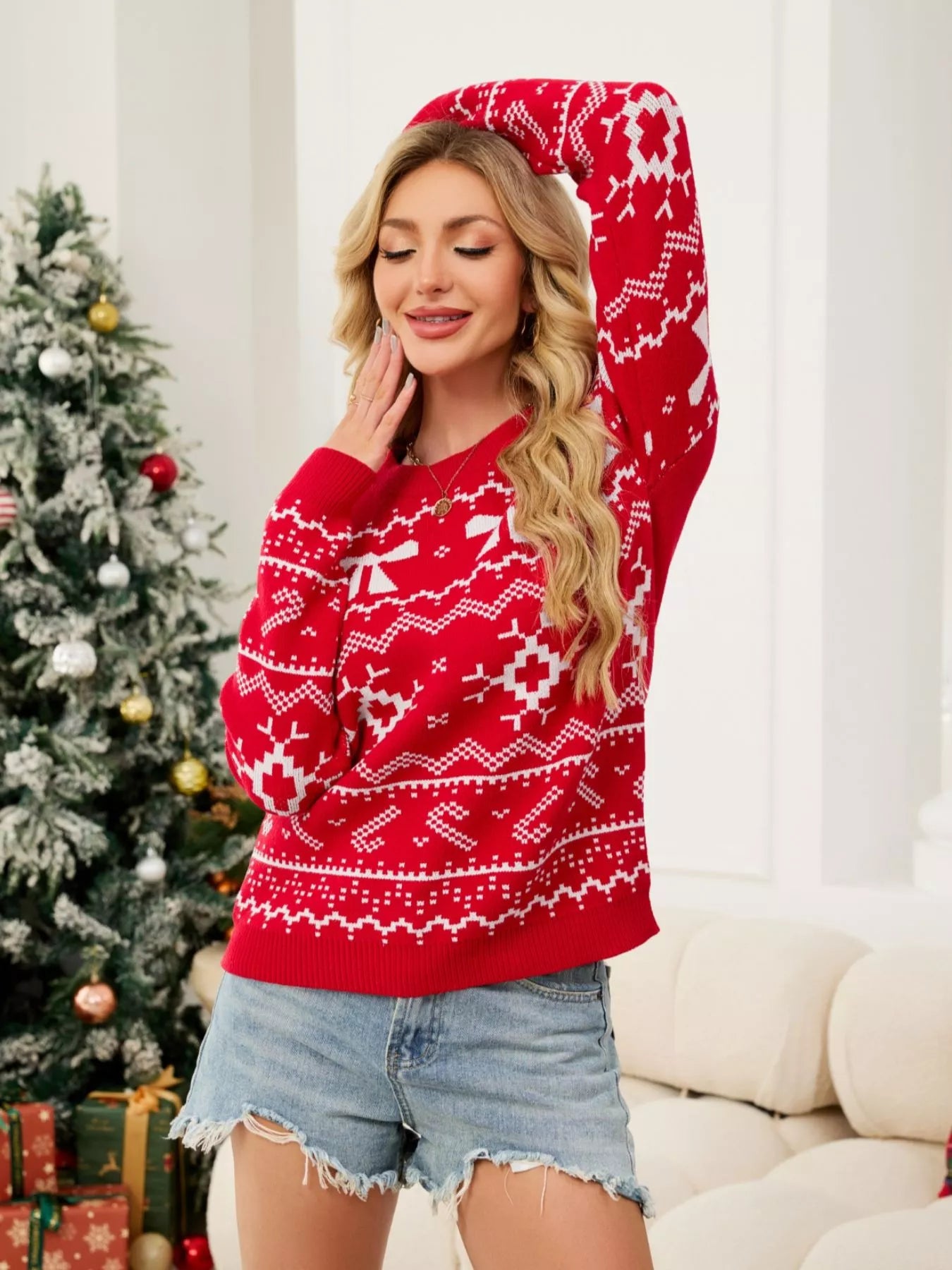 Elegant Christmas sweaters showcasing festive designs and premium quality knitwear for holiday celebrations.