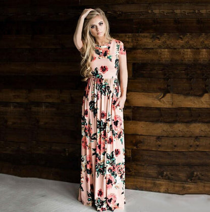 Women's Flower Printing Maxi Dress