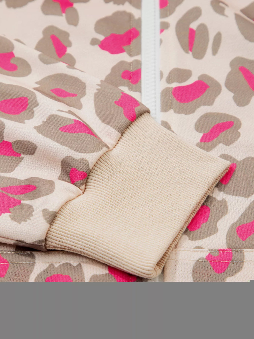 Leopard Print Zip-Up Hoodie.