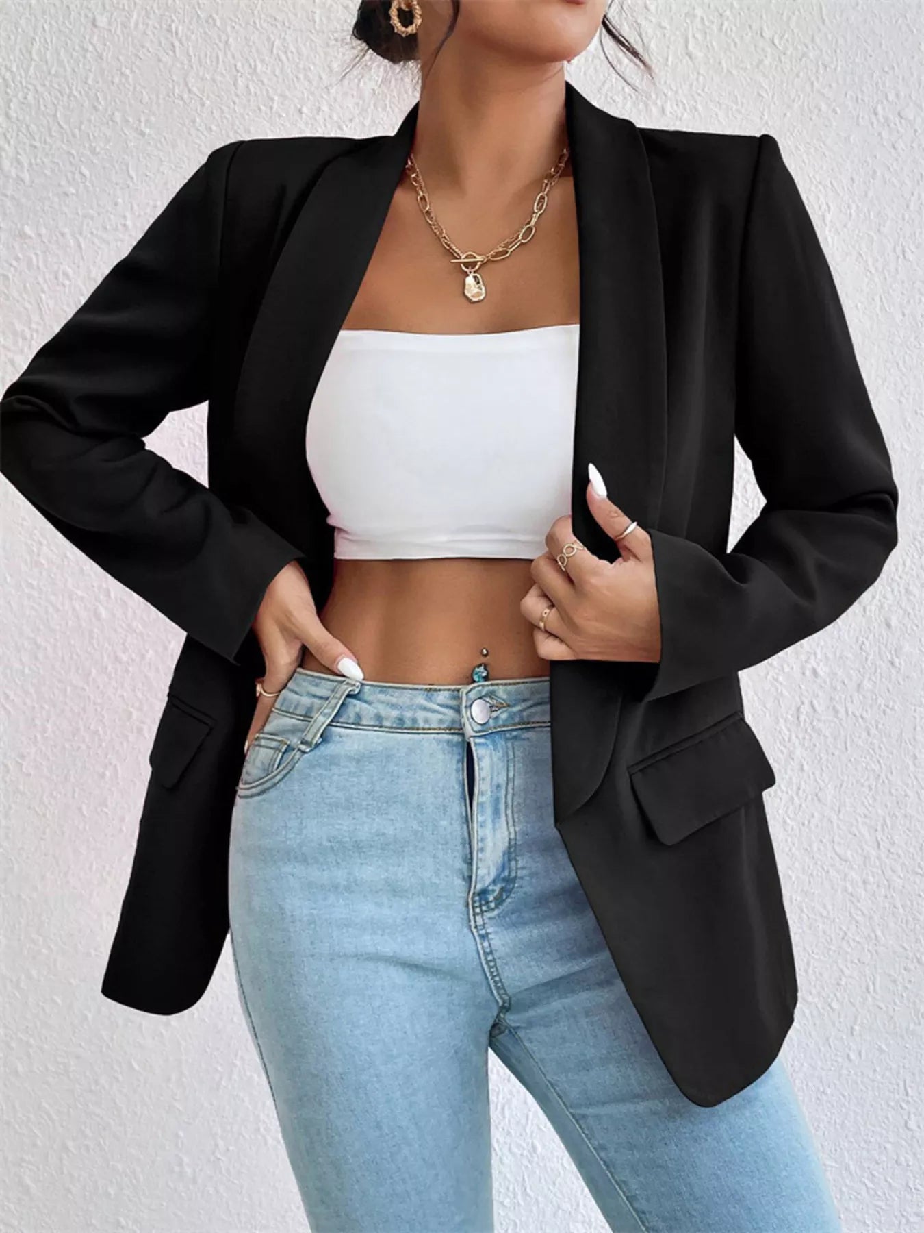 Elegant plus size casual blazer perfect for professional and stylish everyday wear