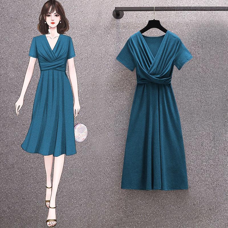 Fashionable Elegant Slim-fit Pleated Ladies Dress