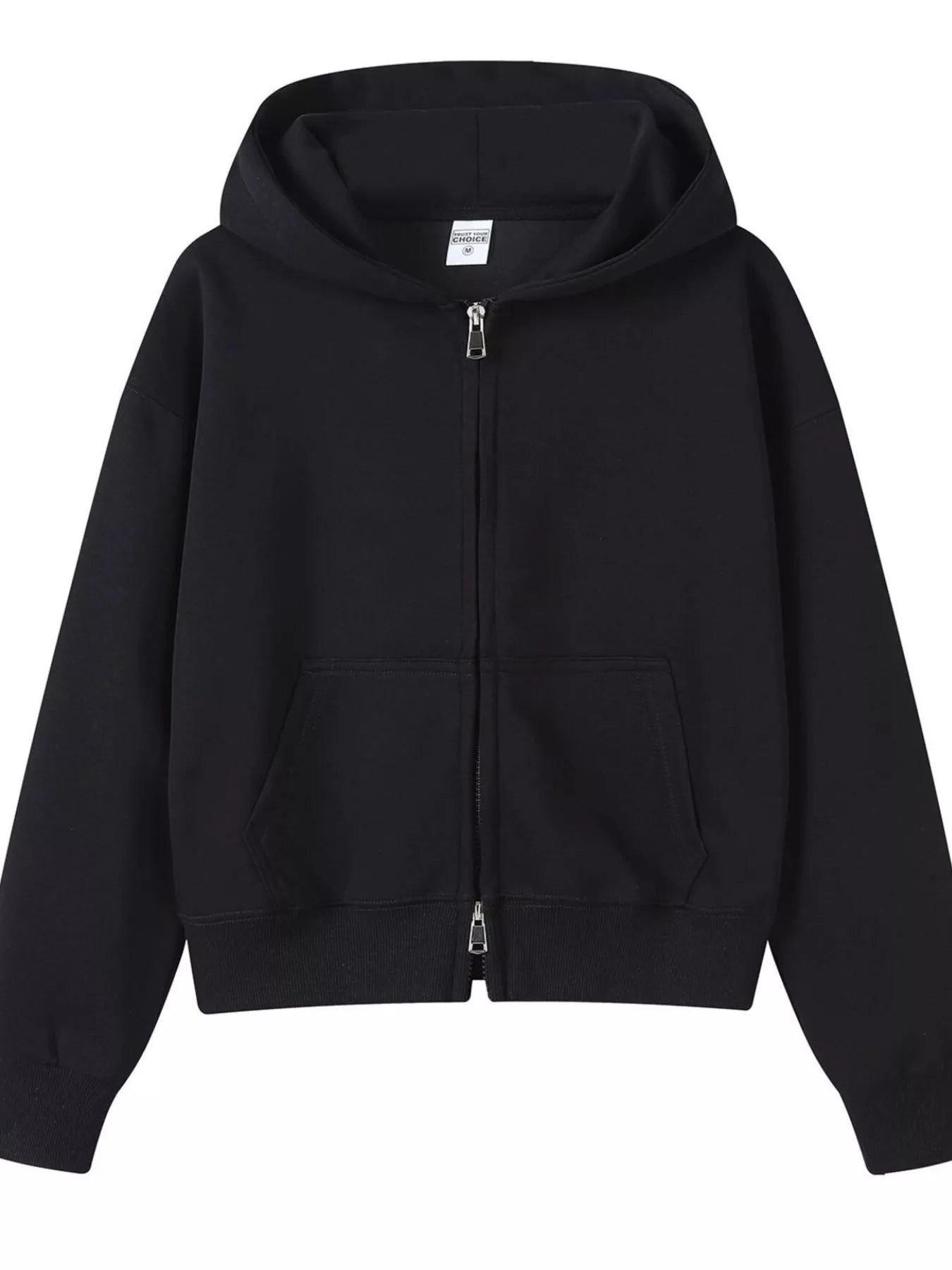 Plus size zip-up hoodie designed for comfort and style, perfect for casual wear and layering