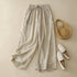 Cotton And Linen Art Retro Double-layer Wide-leg Pants.