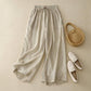 Cotton And Linen Art Retro Double-layer Wide-leg Pants.
