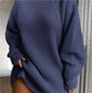 Solid Turtleneck Long Sweater Winter Warm Women Sweater Dress.