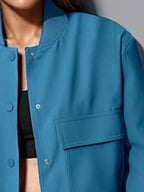 Plus size long sleeve jacket featuring full size coverage, ideal for stylish and comfortable outerwear options.