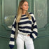 Loose Striped Knit Sweater.
