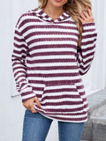 Striped Dropped Shoulder Hoodie.
