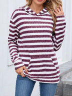 Striped Dropped Shoulder Hoodie.