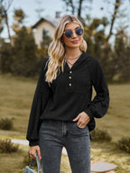 Cable-Knit Dropped Shoulder Hoodie.